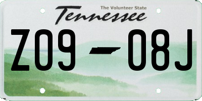 TN license plate Z0908J