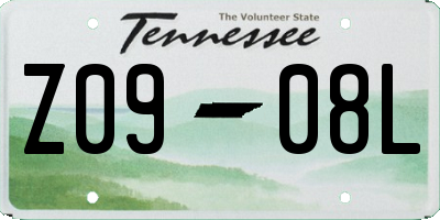 TN license plate Z0908L