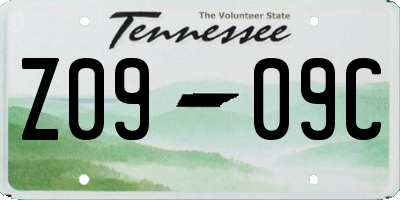 TN license plate Z0909C