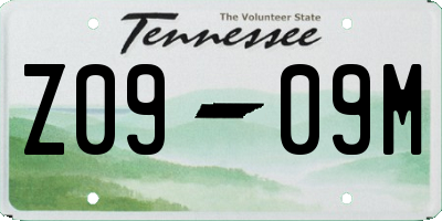 TN license plate Z0909M
