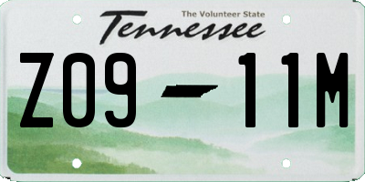 TN license plate Z0911M