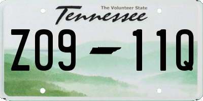 TN license plate Z0911Q