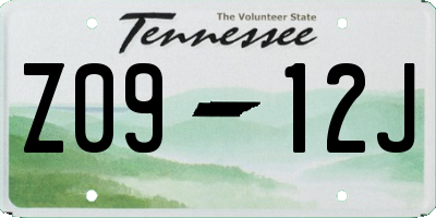 TN license plate Z0912J