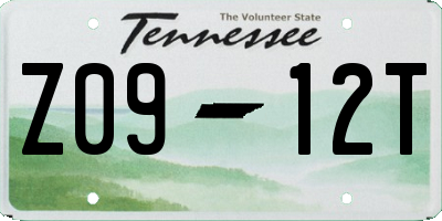 TN license plate Z0912T