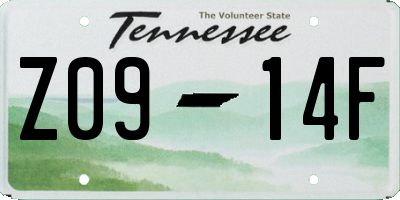 TN license plate Z0914F