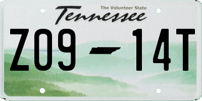 TN license plate Z0914T