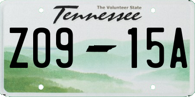 TN license plate Z0915A