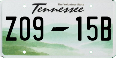 TN license plate Z0915B
