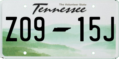 TN license plate Z0915J