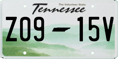 TN license plate Z0915V