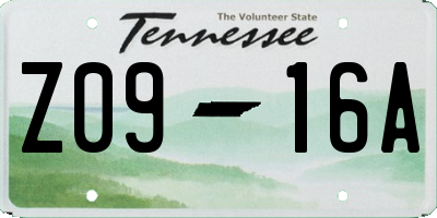 TN license plate Z0916A