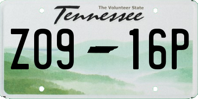 TN license plate Z0916P