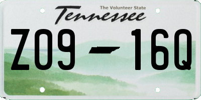 TN license plate Z0916Q
