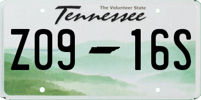 TN license plate Z0916S