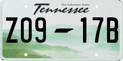 TN license plate Z0917B