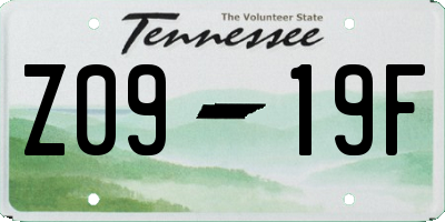 TN license plate Z0919F