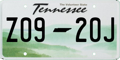 TN license plate Z0920J