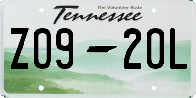 TN license plate Z0920L