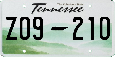 TN license plate Z0921O