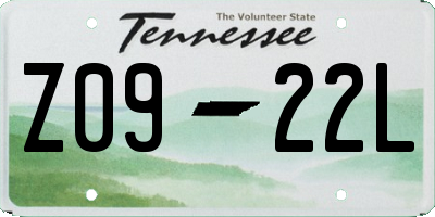 TN license plate Z0922L