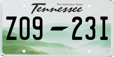 TN license plate Z0923I
