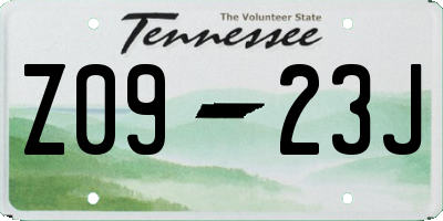 TN license plate Z0923J