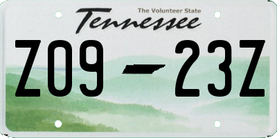 TN license plate Z0923Z