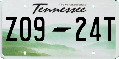TN license plate Z0924T
