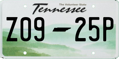 TN license plate Z0925P