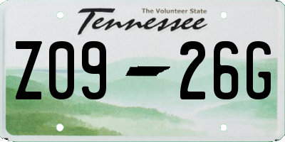 TN license plate Z0926G