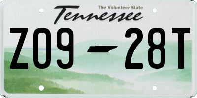 TN license plate Z0928T