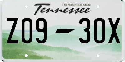 TN license plate Z0930X