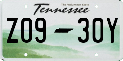 TN license plate Z0930Y