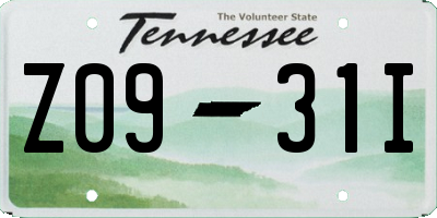 TN license plate Z0931I