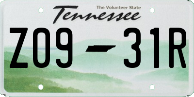 TN license plate Z0931R