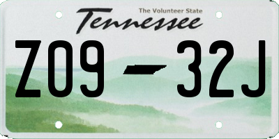 TN license plate Z0932J