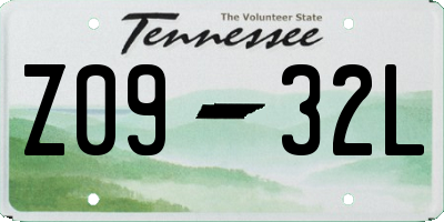 TN license plate Z0932L