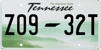 TN license plate Z0932T