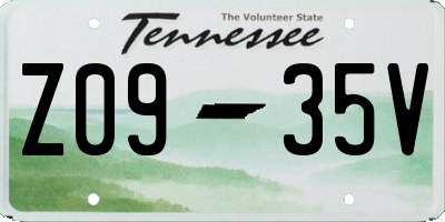 TN license plate Z0935V