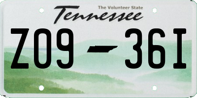 TN license plate Z0936I