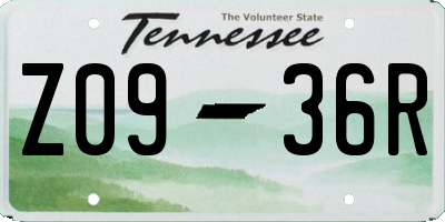 TN license plate Z0936R