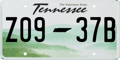 TN license plate Z0937B