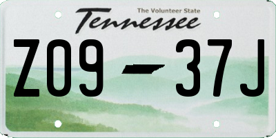 TN license plate Z0937J