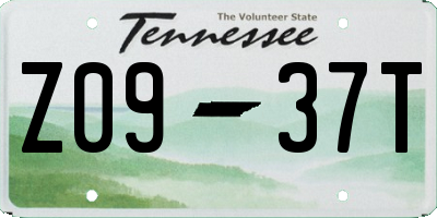 TN license plate Z0937T