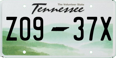 TN license plate Z0937X