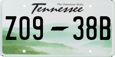 TN license plate Z0938B