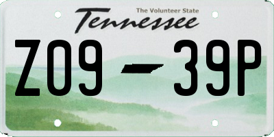 TN license plate Z0939P