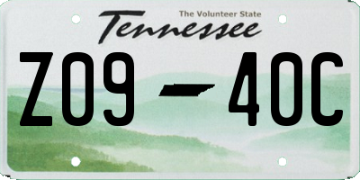 TN license plate Z0940C
