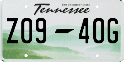 TN license plate Z0940G