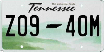 TN license plate Z0940M